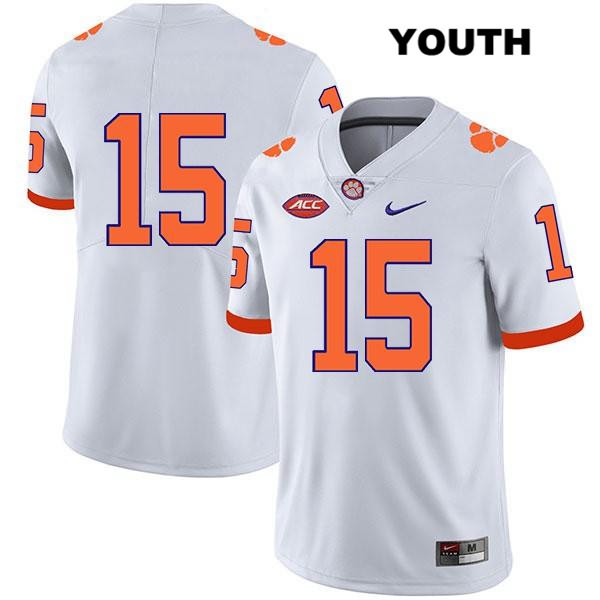 Youth Clemson Tigers #15 Jake Venables Stitched White Legend Authentic Nike No Name NCAA College Football Jersey SAB4546NF